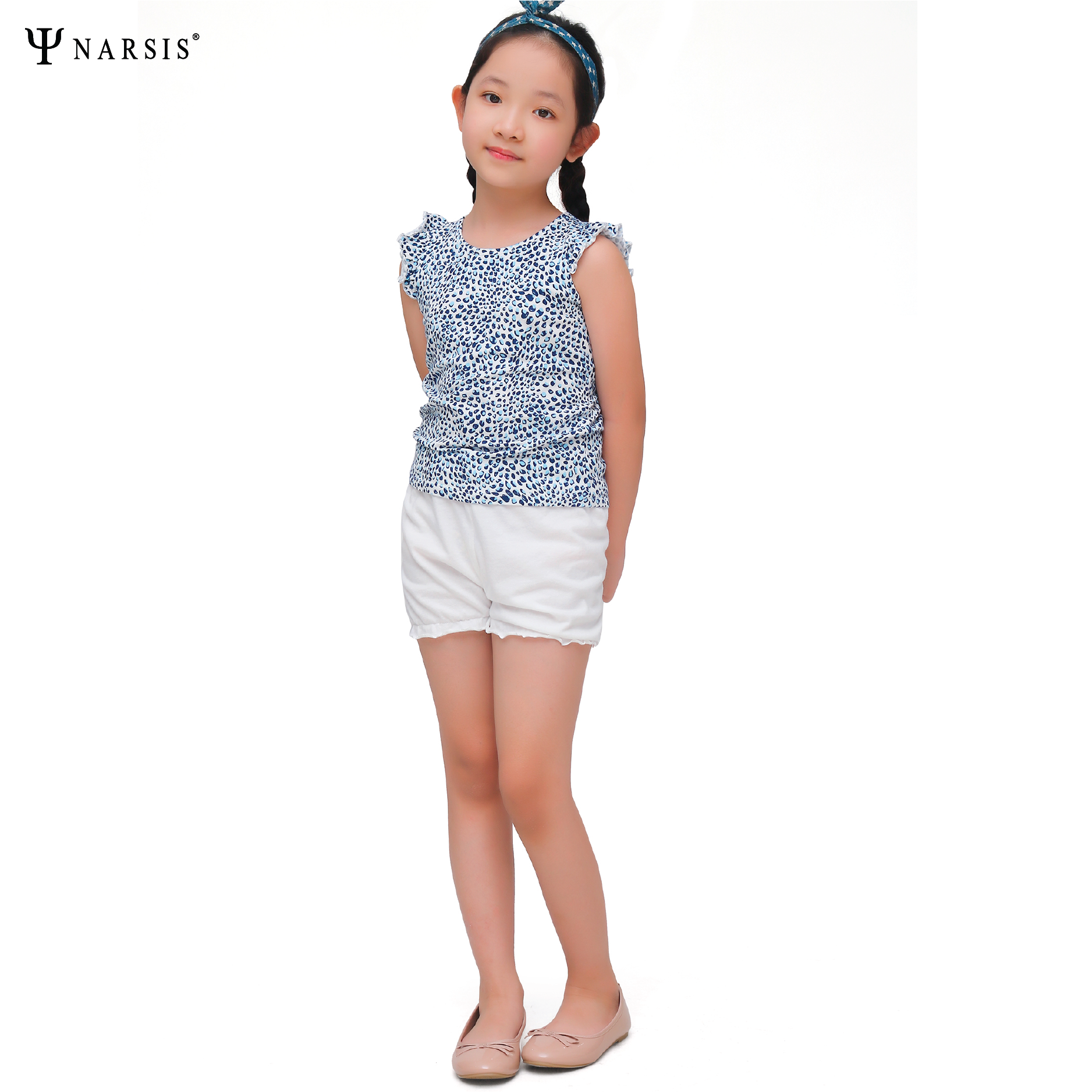 BỘ HÈ BÉ GÁI KM0004 NARSIS CHẤT LIỆU THOÁNG MÁT, DỄ CHỊU, THOẢI MÁI CẢ NGÀY, DỄ VẬN ĐỘNG_thumbnail_2