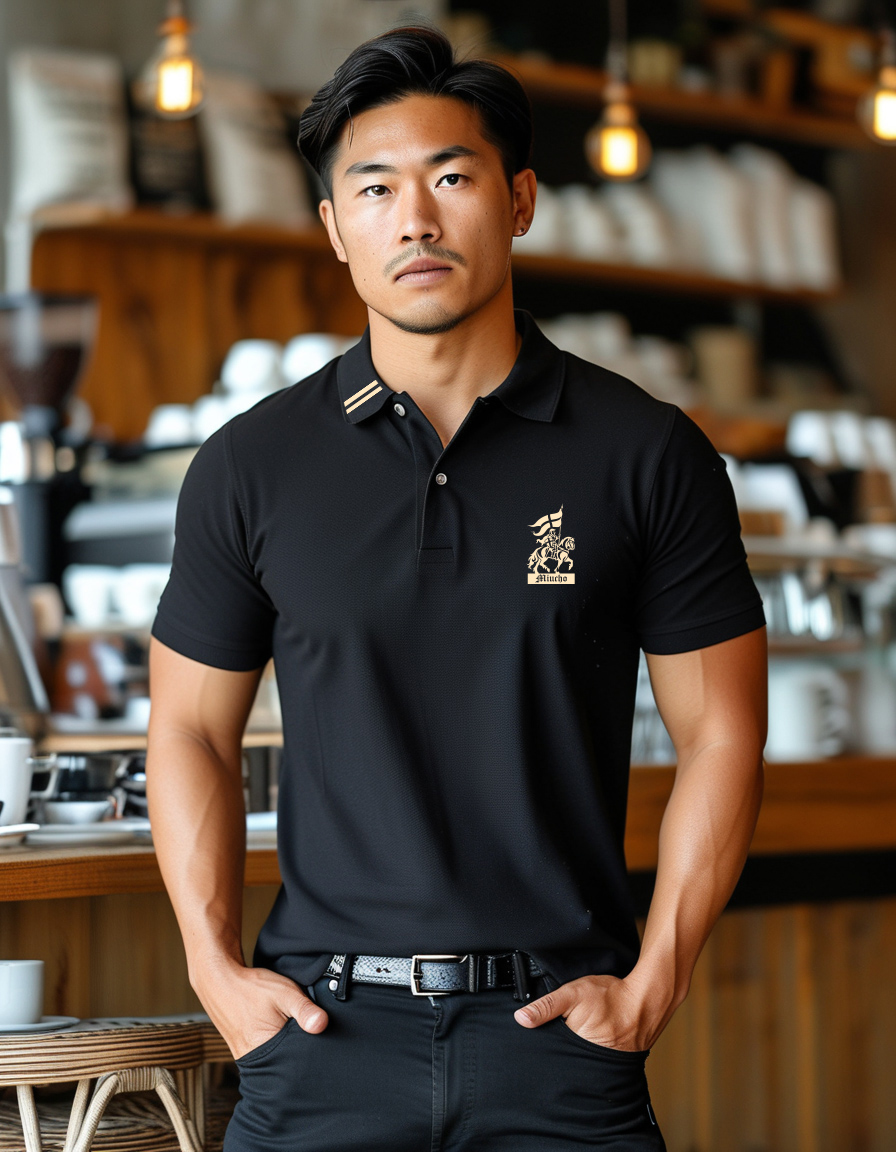 Áo polo nam form vừa regular vải cá sấu đứng form thoáng mát 1836 Miucho Iconic in basic_thumbnail_2