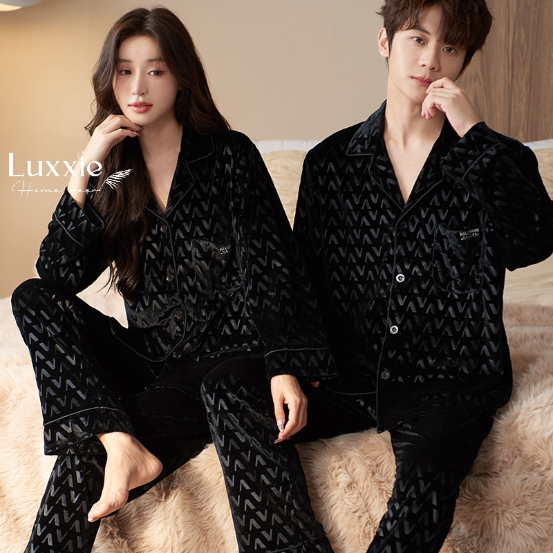 NHUNG30 Bộ ngủ nhung họa tiết chữ V_thumbnail_6