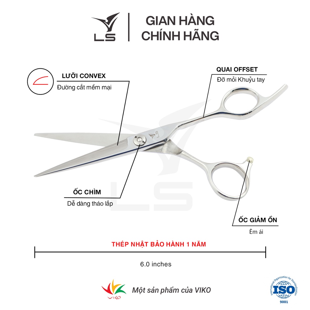Kéo cắt tóc Viko LS JP603 - bảo hành 1 năm_thumbnail_7
