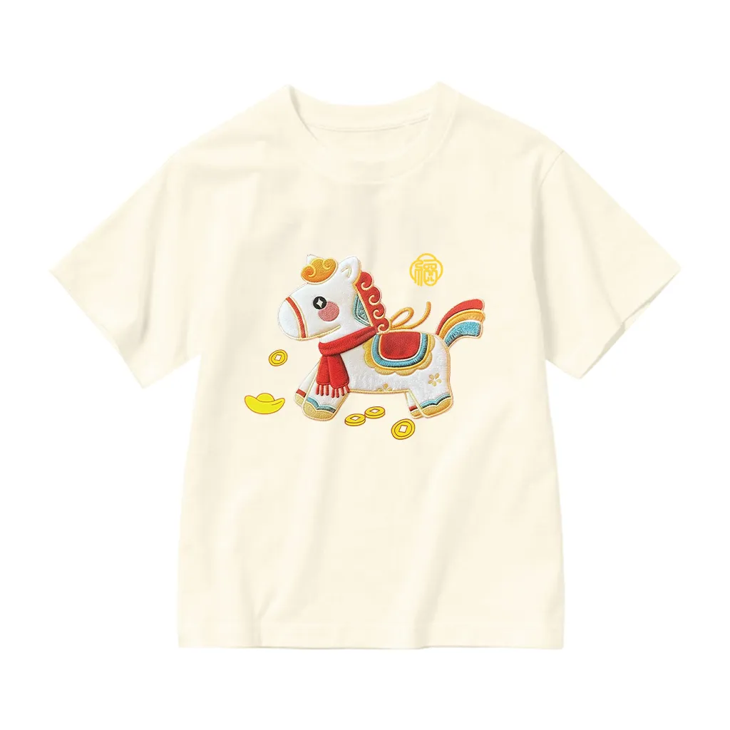 Áo thun bé và gia đình Kado vải thoáng mát thấm hút tốt Ngựa Kỳ Lân 2963_thumbnail_12