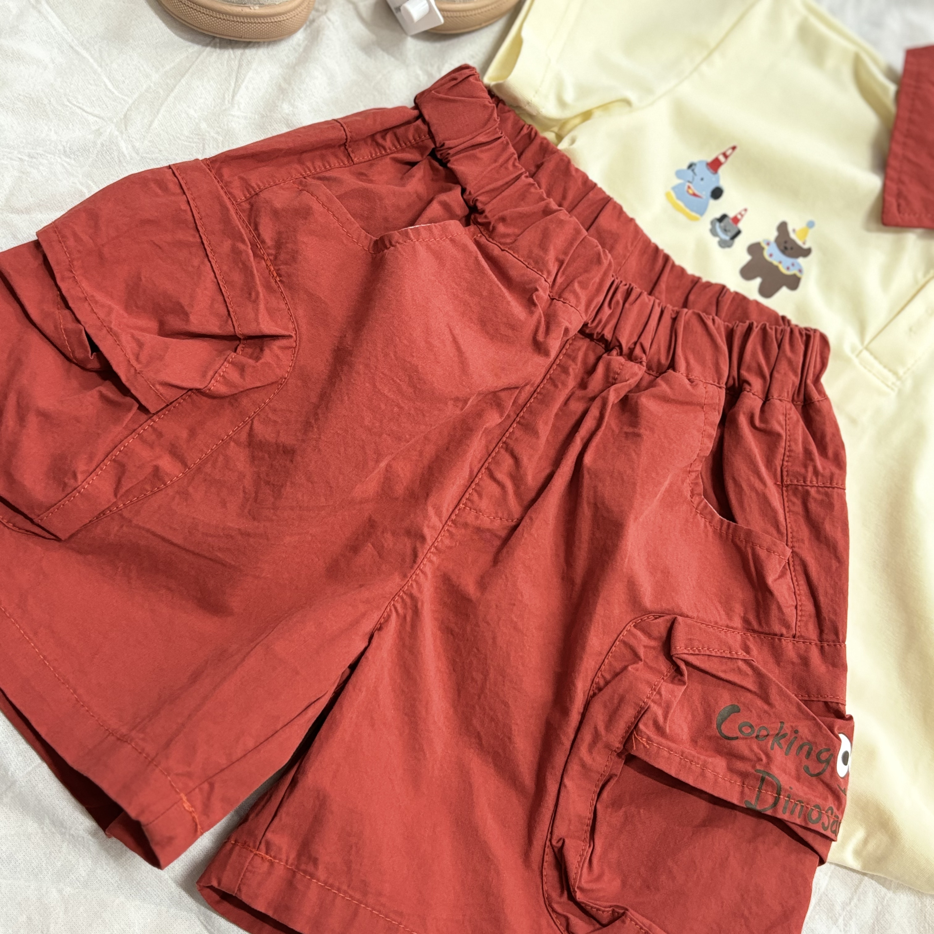 (A28)  Áo thun cổ bẻ màu kem thời trang bé trai hè 2025 QCCC_thumbnail_3