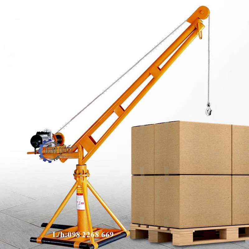 Khung cẩu xoay 360 độ, Tải trọng 500kg, 1 Tấn gắn các loại máy tời xây dựng (chưa kèm tời)_thumbnail_10