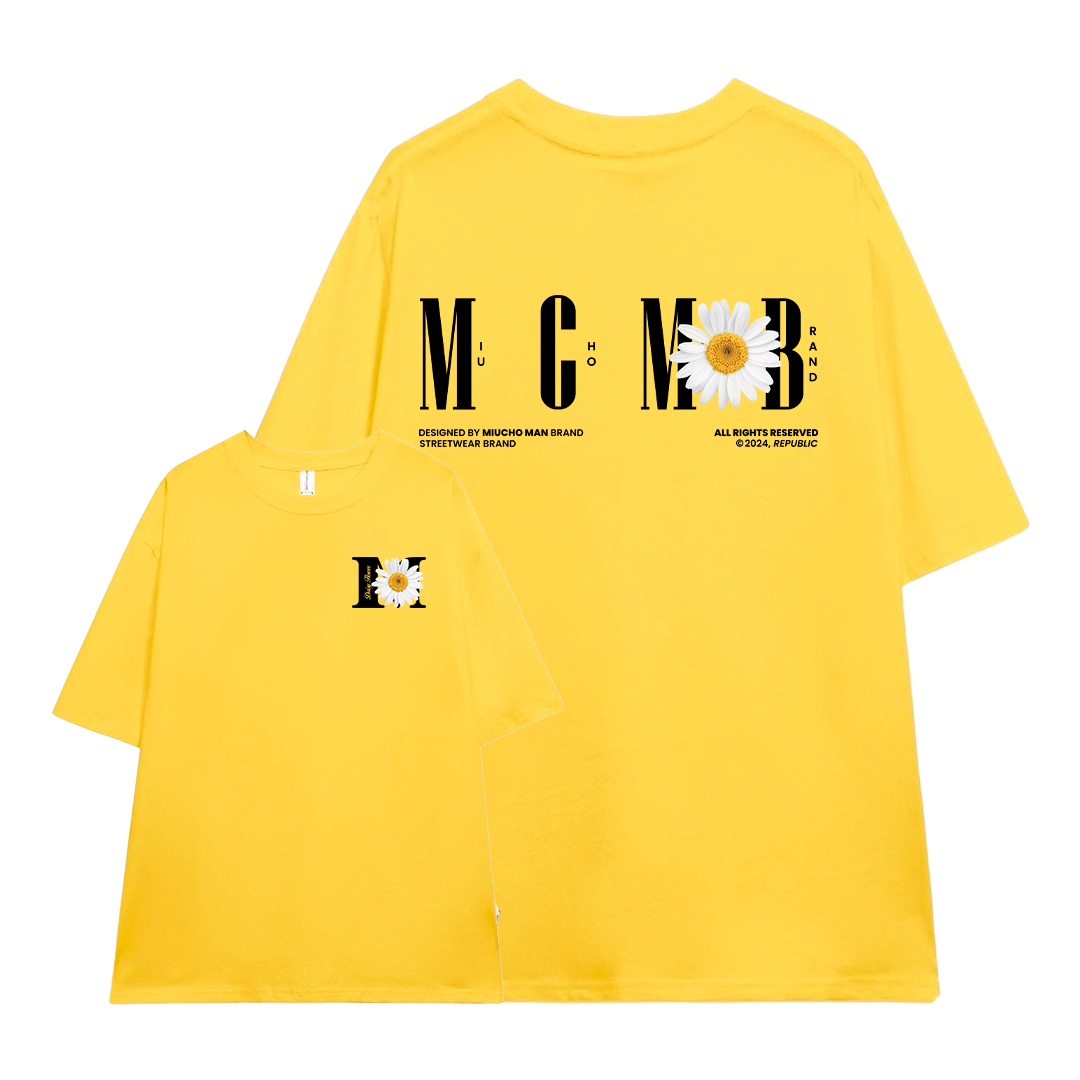 Áo thun nam in hoa cúc form rộng nhiều màu ATD1467 Miucho Man vải cotton thoáng mát cổ tròn in mix_thumbnail_17