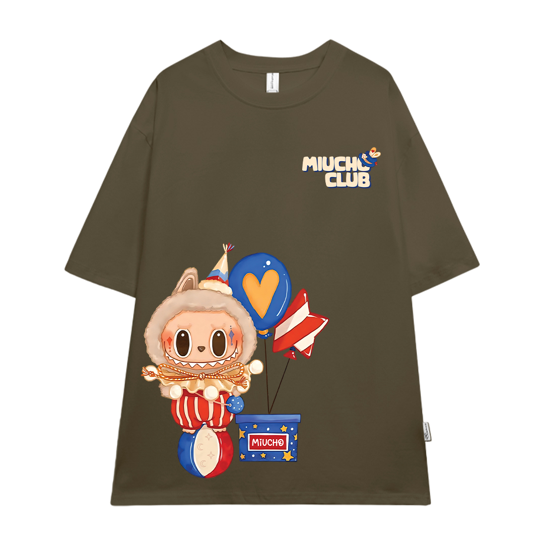 Áo phông labubu form rộng nhiều màu ATD1449 Miucho vải cotton cổ tròn in mix_thumbnail_6