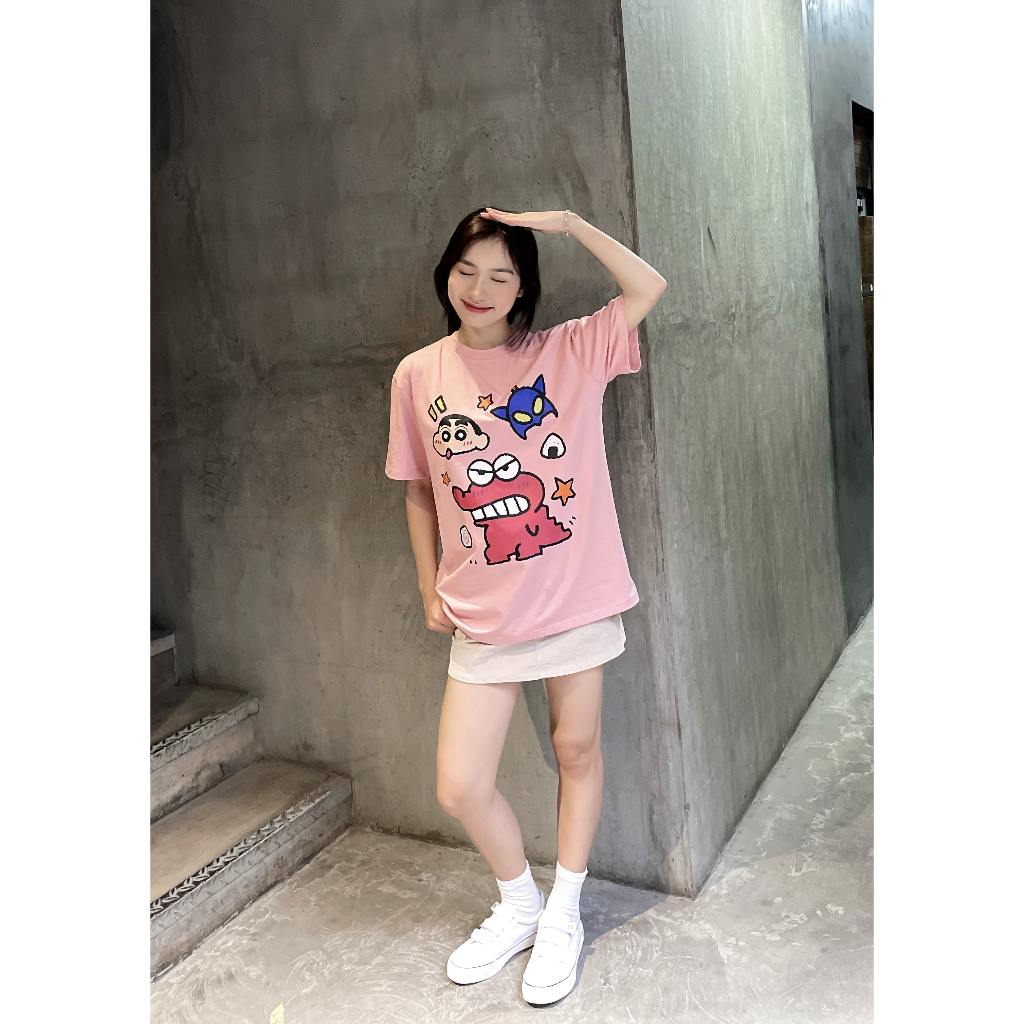 Áo thun nữ in hình Shin dễ thương form rộng ATD224 Miucho cotton spandex in Artwork_thumbnail_6