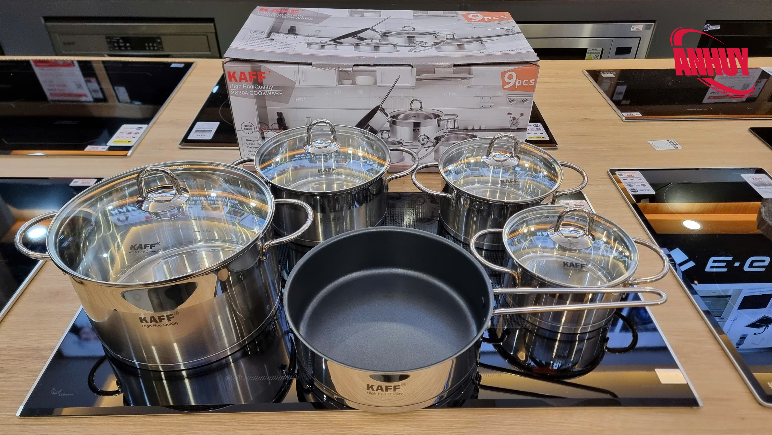 Bộ nồi Inox 304 cao cấp 5 món 9 thứ KF - ST09304