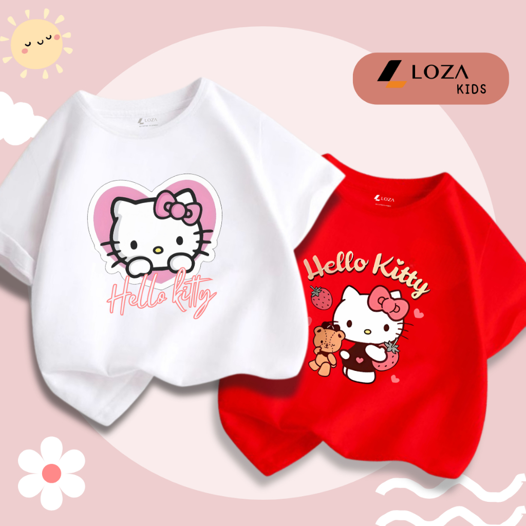 Áo Hello Kitty 2025 cho bé gái size từ 15-40kg- Áo phông bé gái mùa hè Loza Kids - CA009_thumbnail_2