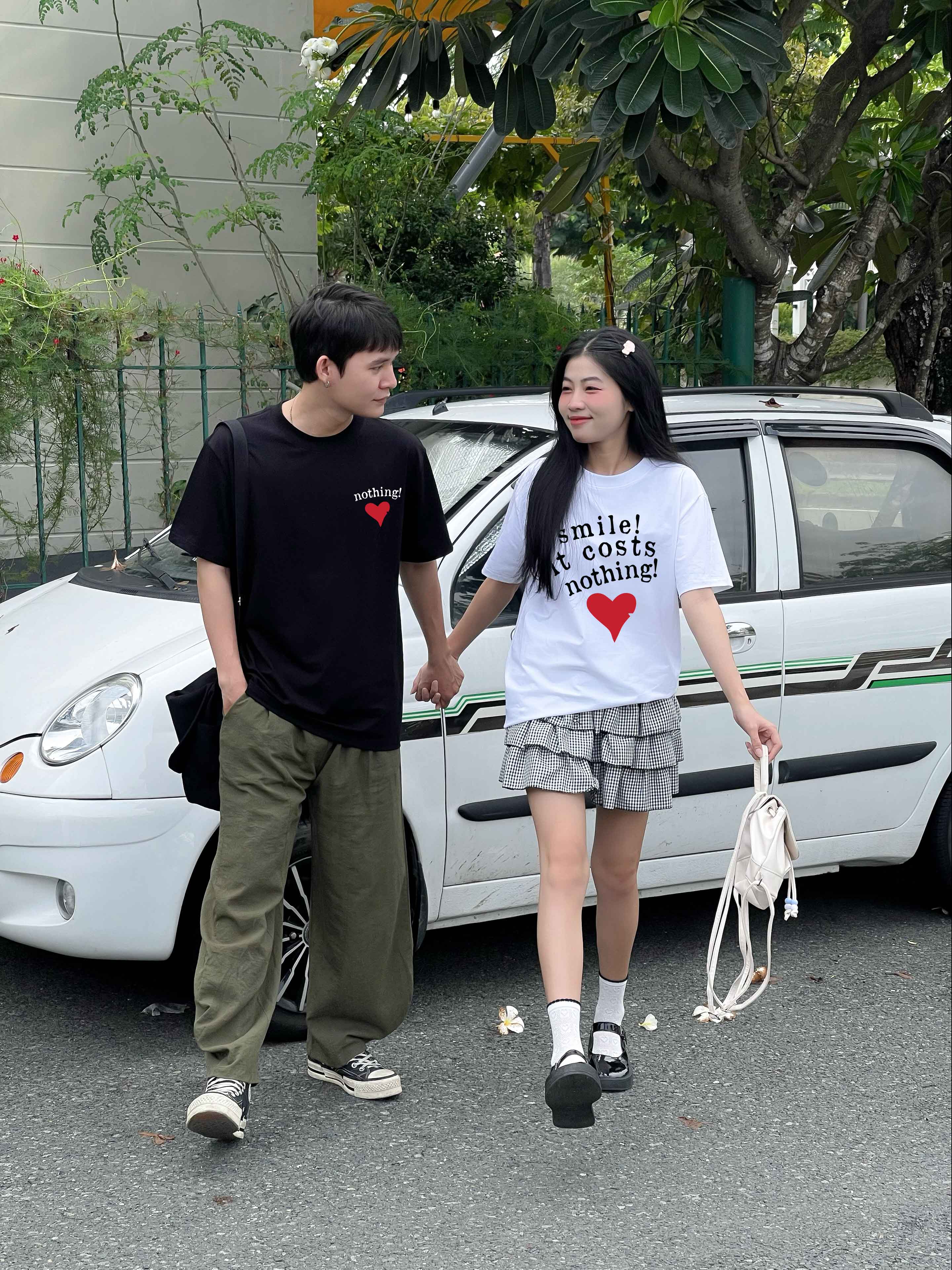 Áo phông đôi nam nữ trái tim form rộng 1967 Miucho Club cổ tròn vải cotton 2c 250gsm in typography_thumbnail_4