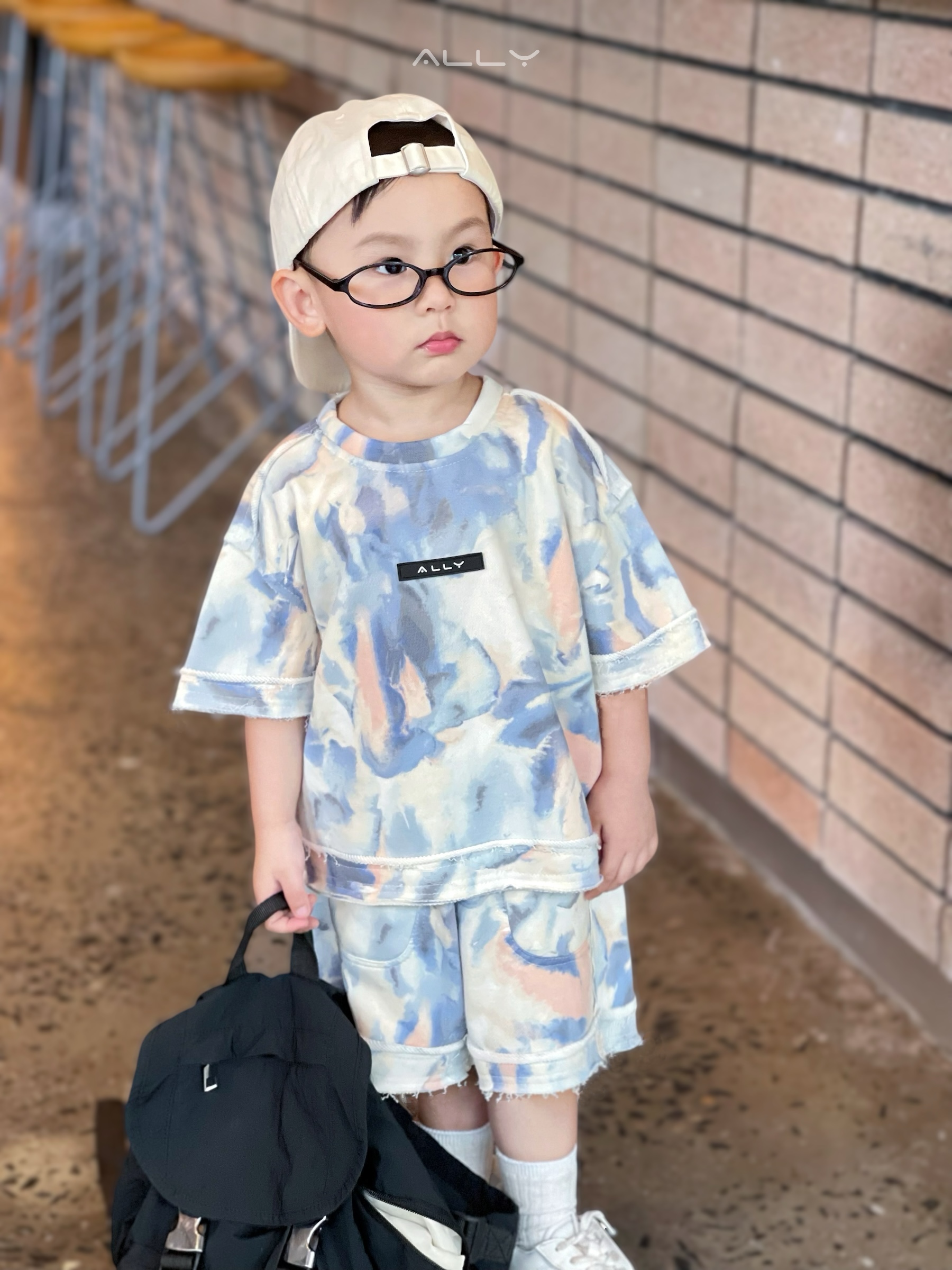 Bộ quần áo Ally thun cotton bé trai loang màu pastel_thumbnail_4