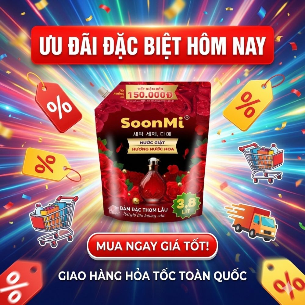 1 Thùng 3 Túi nước giặt hương nước hoa Soonmi 3.8L_thumbnail_15