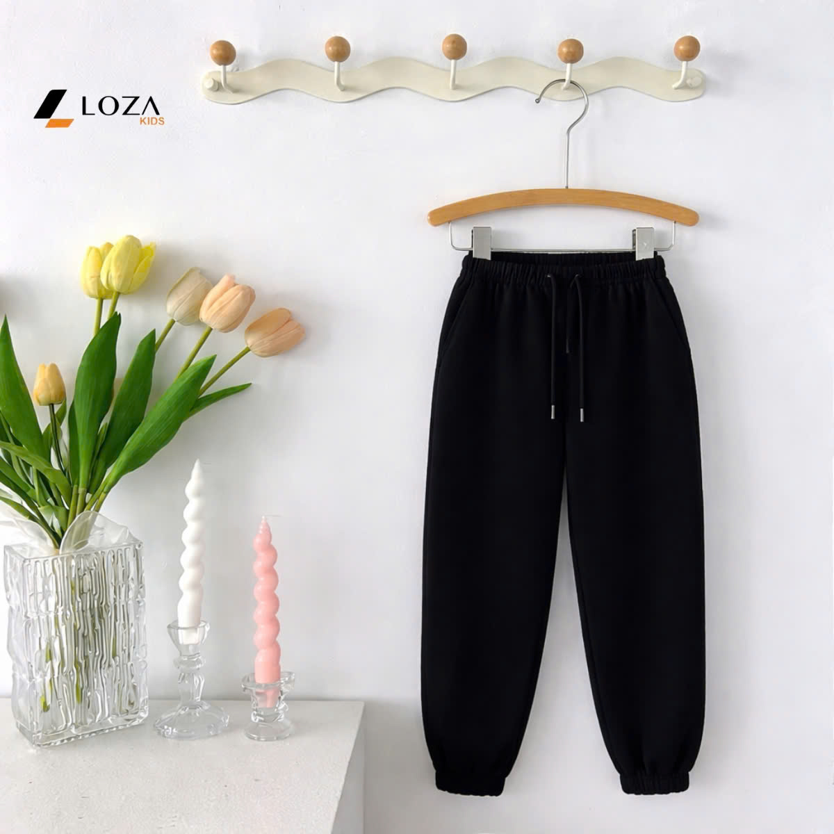 Quần nỉ tăm bo gấu cho bé bé trai và bé gái - Loza Kids QE7005_02_thumbnail_2