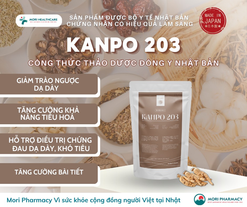 KANPO 203 - Chống viêm loét, trào ngược, đau dạ dày