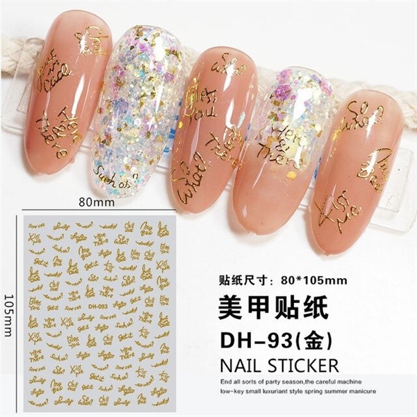 Sticker chữ DH-093 vàng