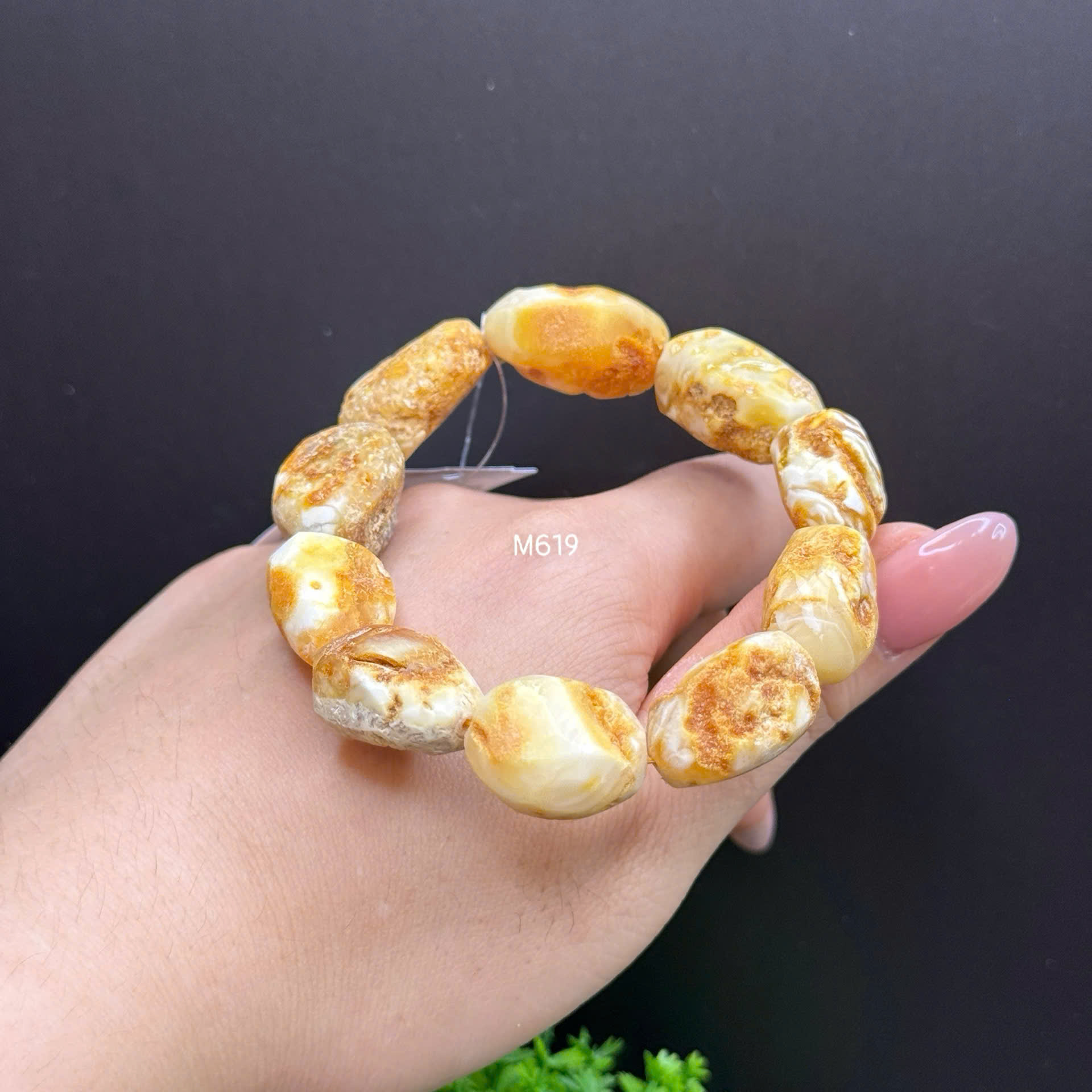 Lắc Tay Hổ Phách Bạch Thô - M619_thumbnail_1