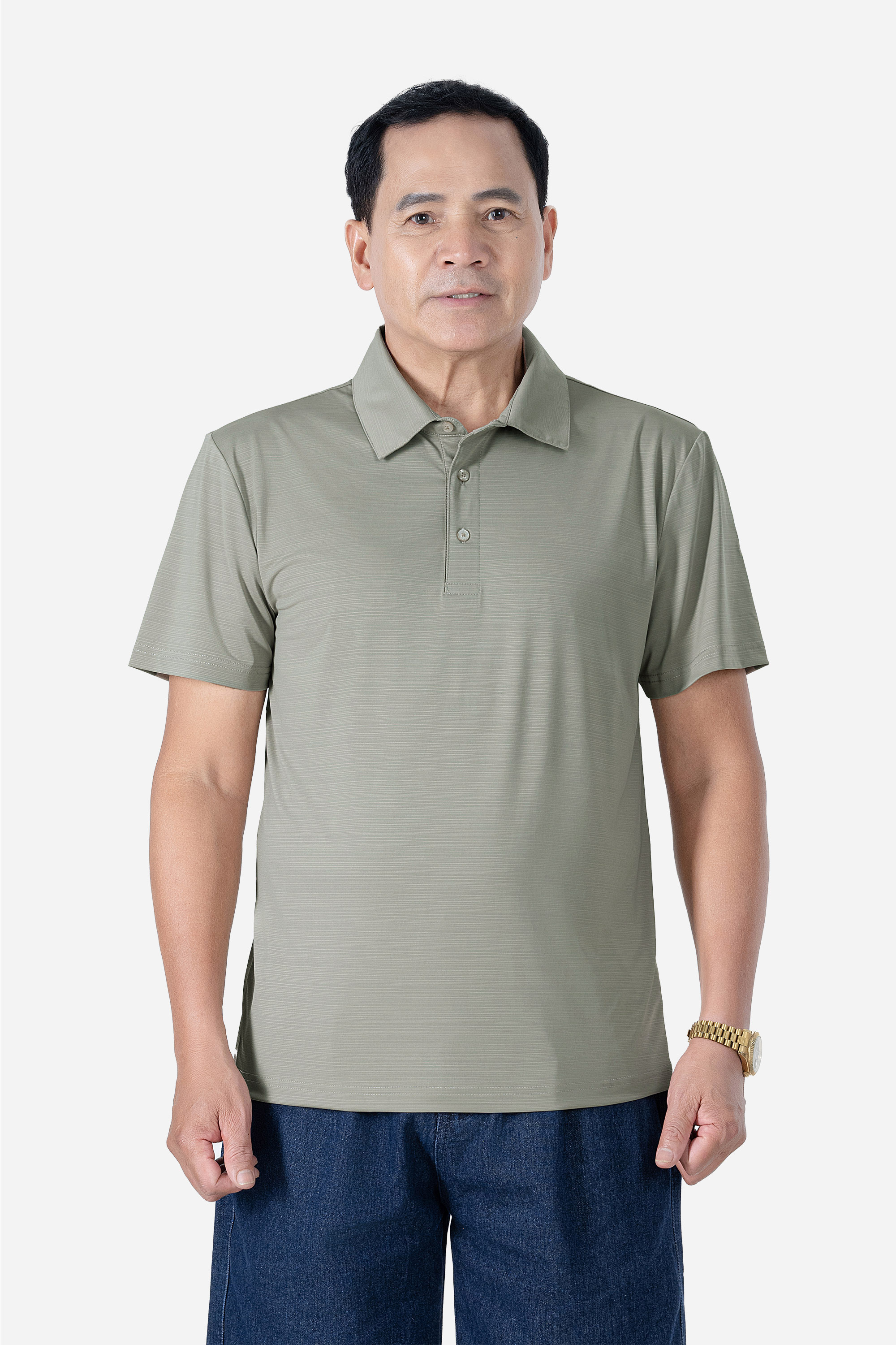 Áo Polo Melange Thể Thao Nam Trung Niên ANCHI Chất Liệu Cotton Phom Suông Vạt Ngang_thumbnail_40