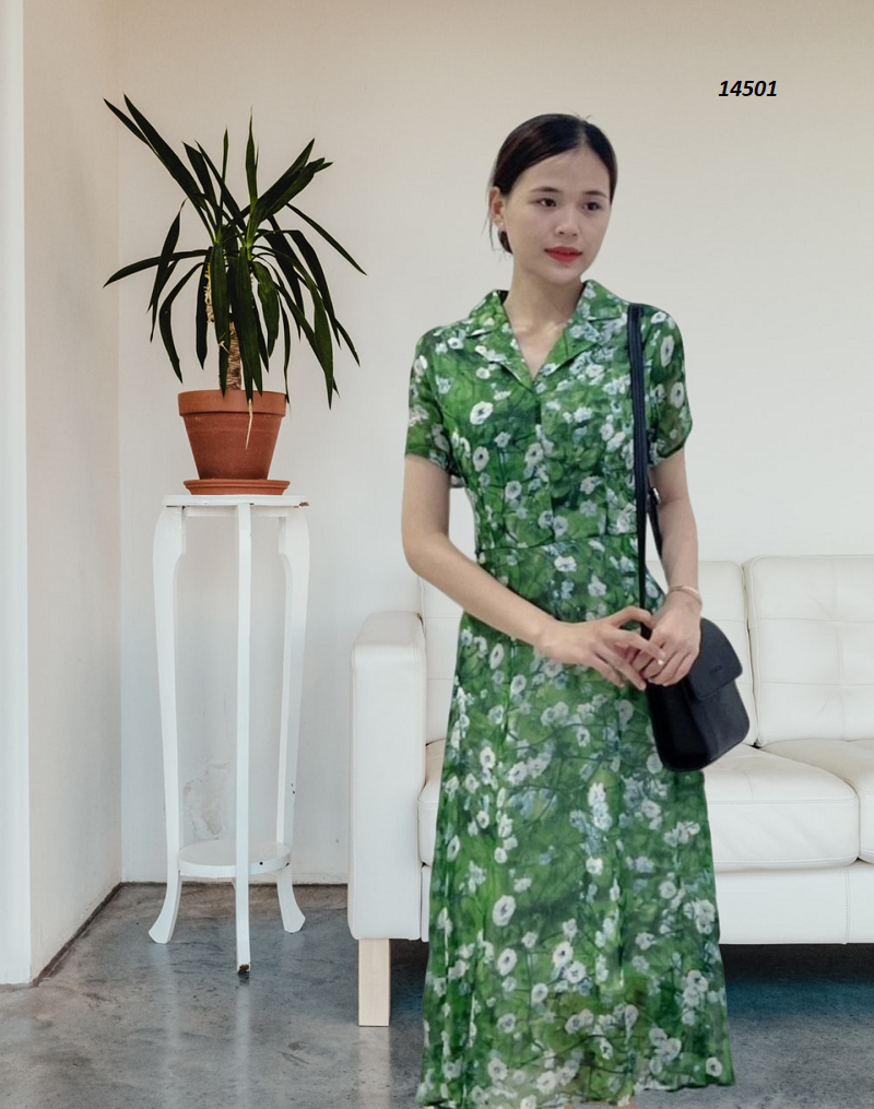 14501-Đầm voan hoa xanh cổ vest (voan, lót)_thumbnail_2