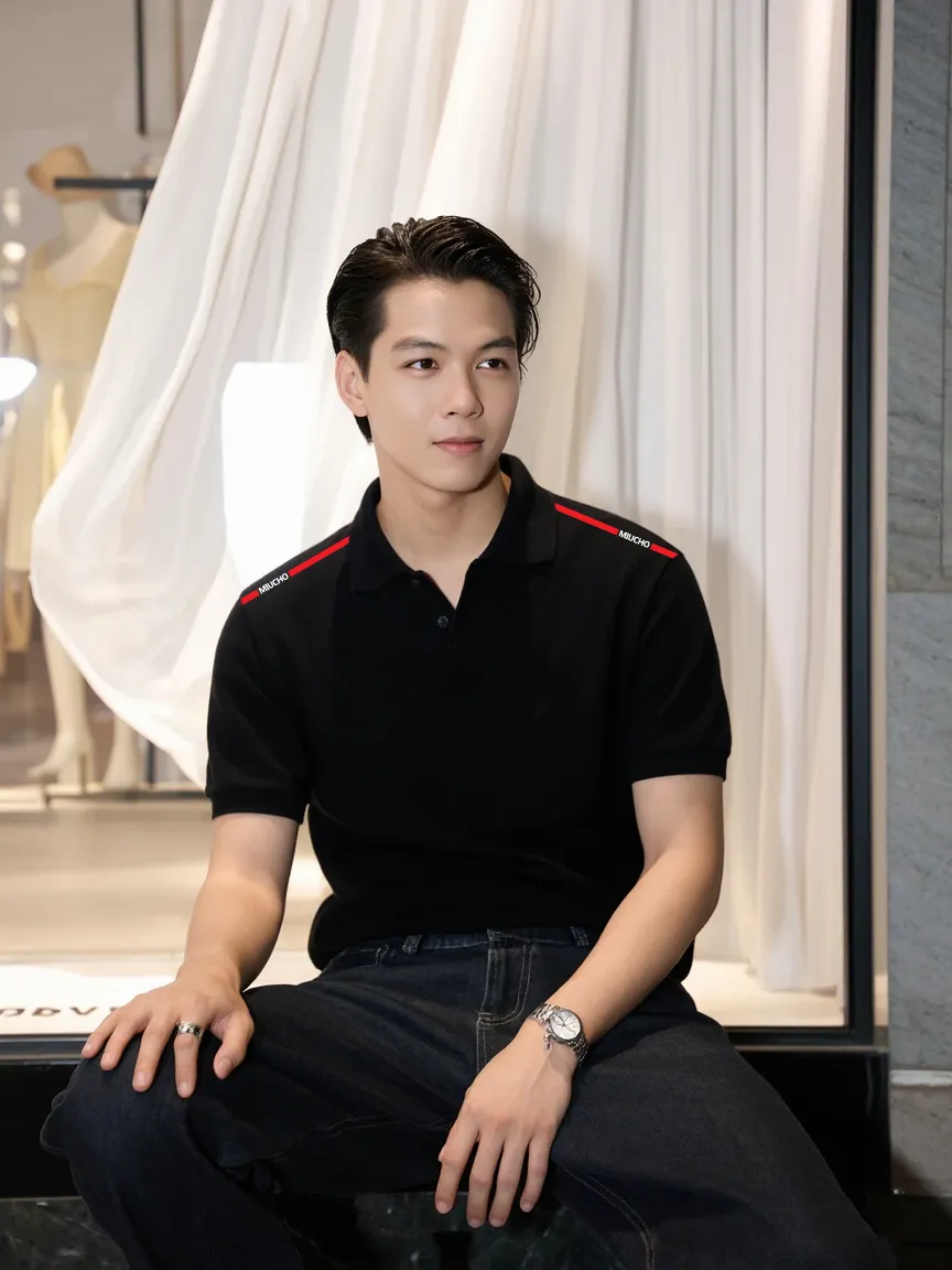 Áo polo nam phong cách basic PLCSD2456 Miucho Iconic vải cá sâu đứng form thoáng mát cổ tròn in mix_thumbnail_5