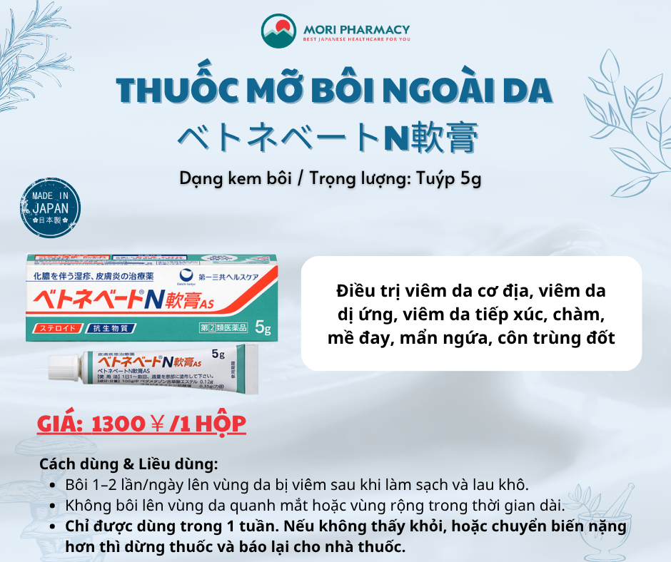 Thuốc mỡ bôi viêm, chàm daベトネベート