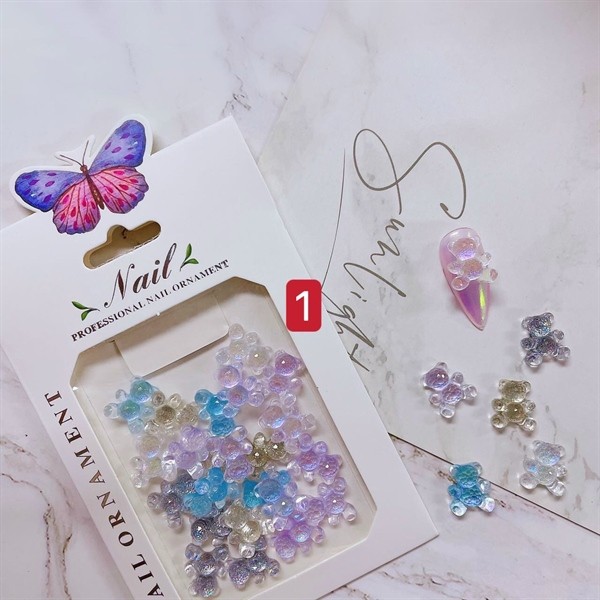 Set charm nhựa - Gấu mix màu