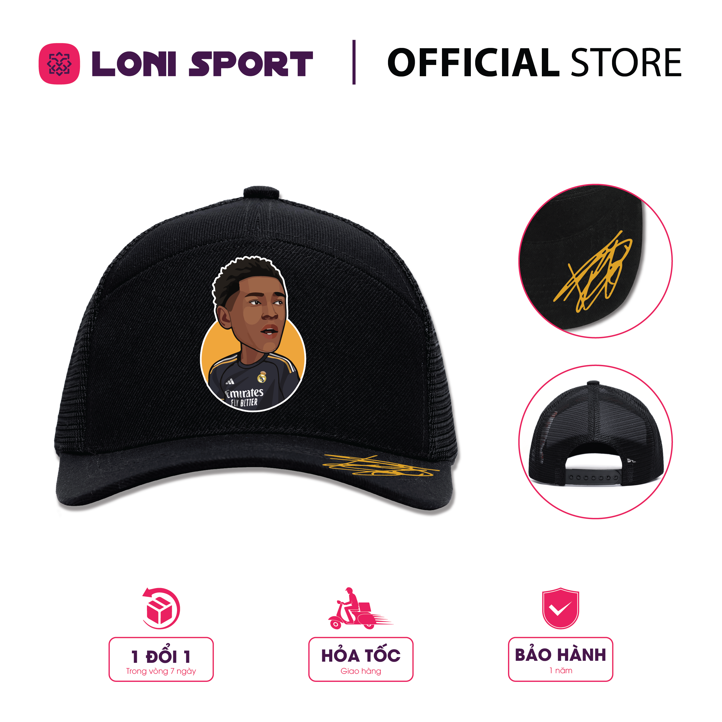 Nón lưỡi trai phối lưới - đen_thumbnail_5