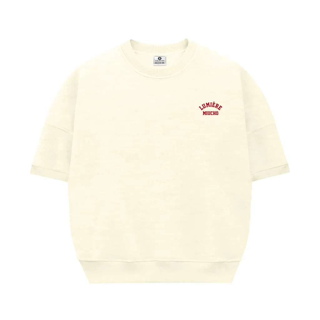 Áo sweater boxy thiết kế basic tay ngắn chuẩn form 2615 Miucho vải nỉ 2 da thoáng mát thấm hút mồ hôi tốt_thumbnail_8