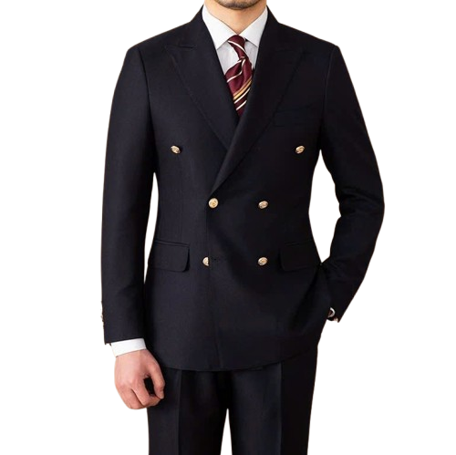 Bộ Suit Milano Đen Tuyền 2 hàng khuy (Jacket + Quần)