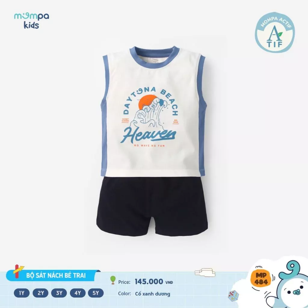 484 MOMPA Bộ sát nách bé trai 4 màu sz 3y - 145k