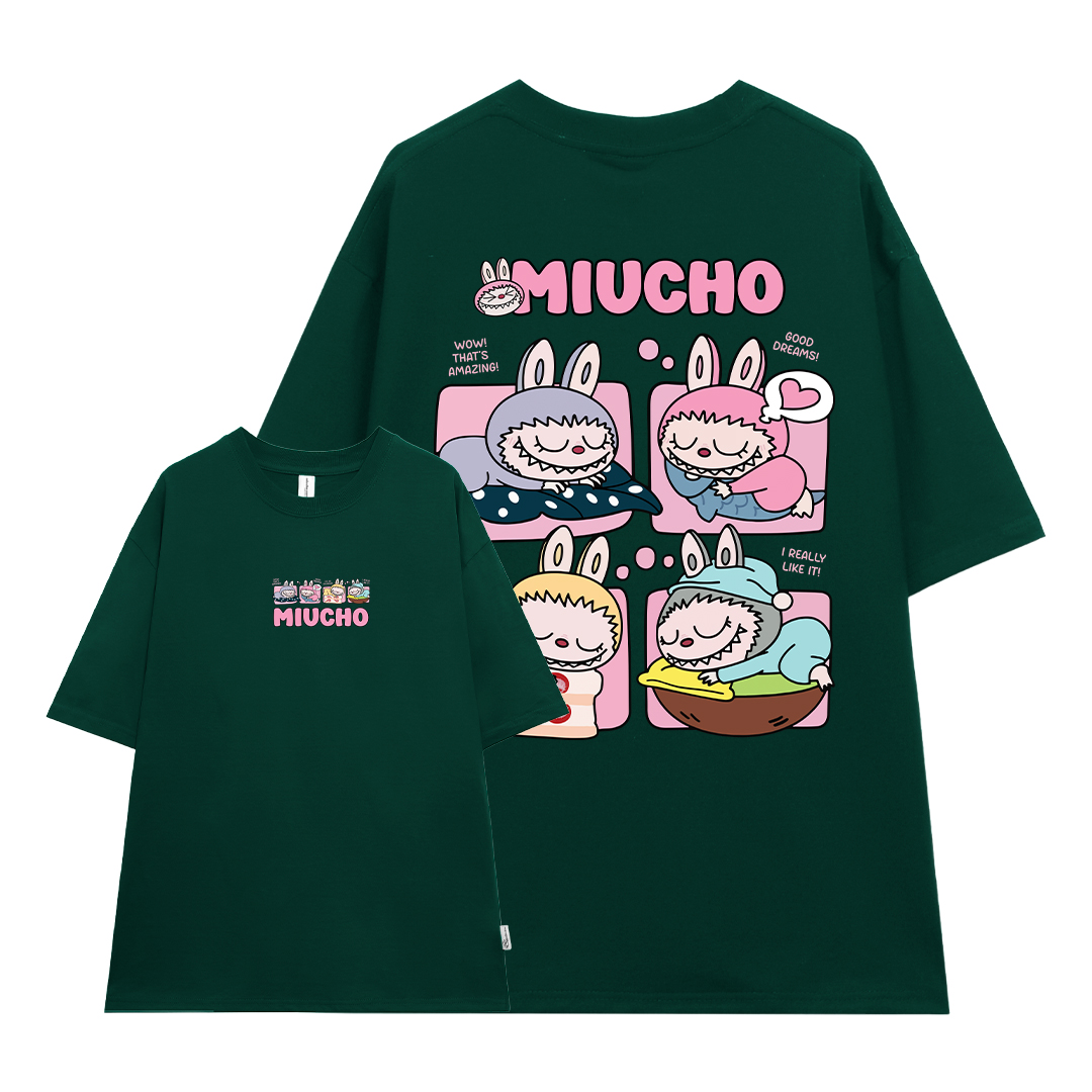 Áo thun labubu dễ thương nhiều màu ATD1316 Miucho cổ tròn vải cotton thoáng mát in mix_thumbnail_11