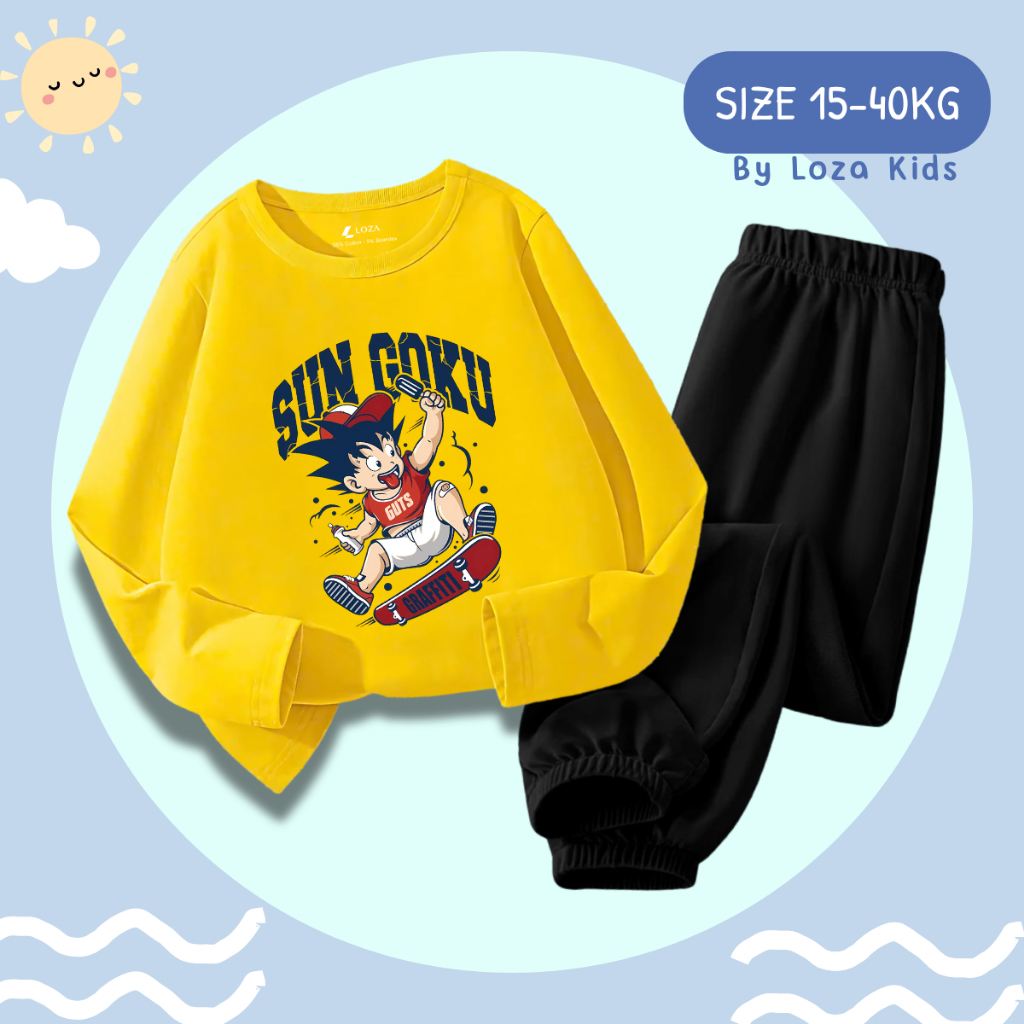 Bộ Thu - Đông bé trai in hình SUN GOKU  - Loza Kids BW467_thumbnail_6