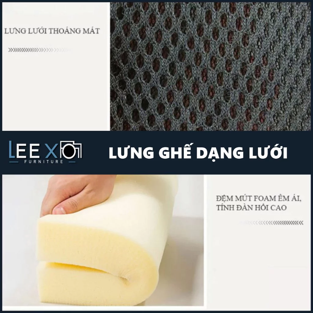 Ghế Văn Phòng LX405 – Ghế Xoay Lưng Lưới Thoáng Khí, Nệm Ngồi Êm Ái, Thư Giãn Mọi Giờ Học Và Làm Việc_thumbnail_3