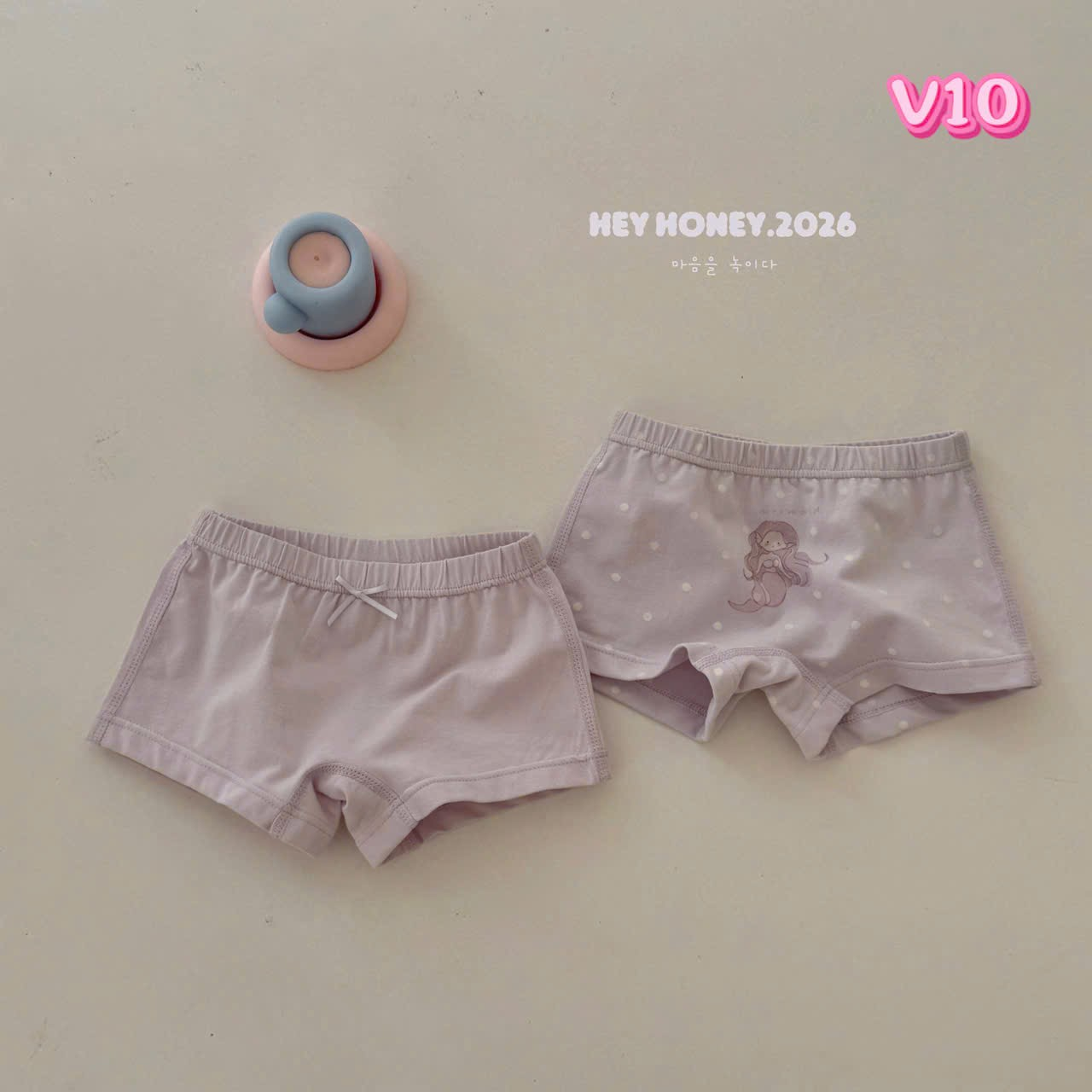 V10 - Set 2 quần cotton hoạ tiết tiên và chấm bi hãng Hey Honey (Sz90-140)