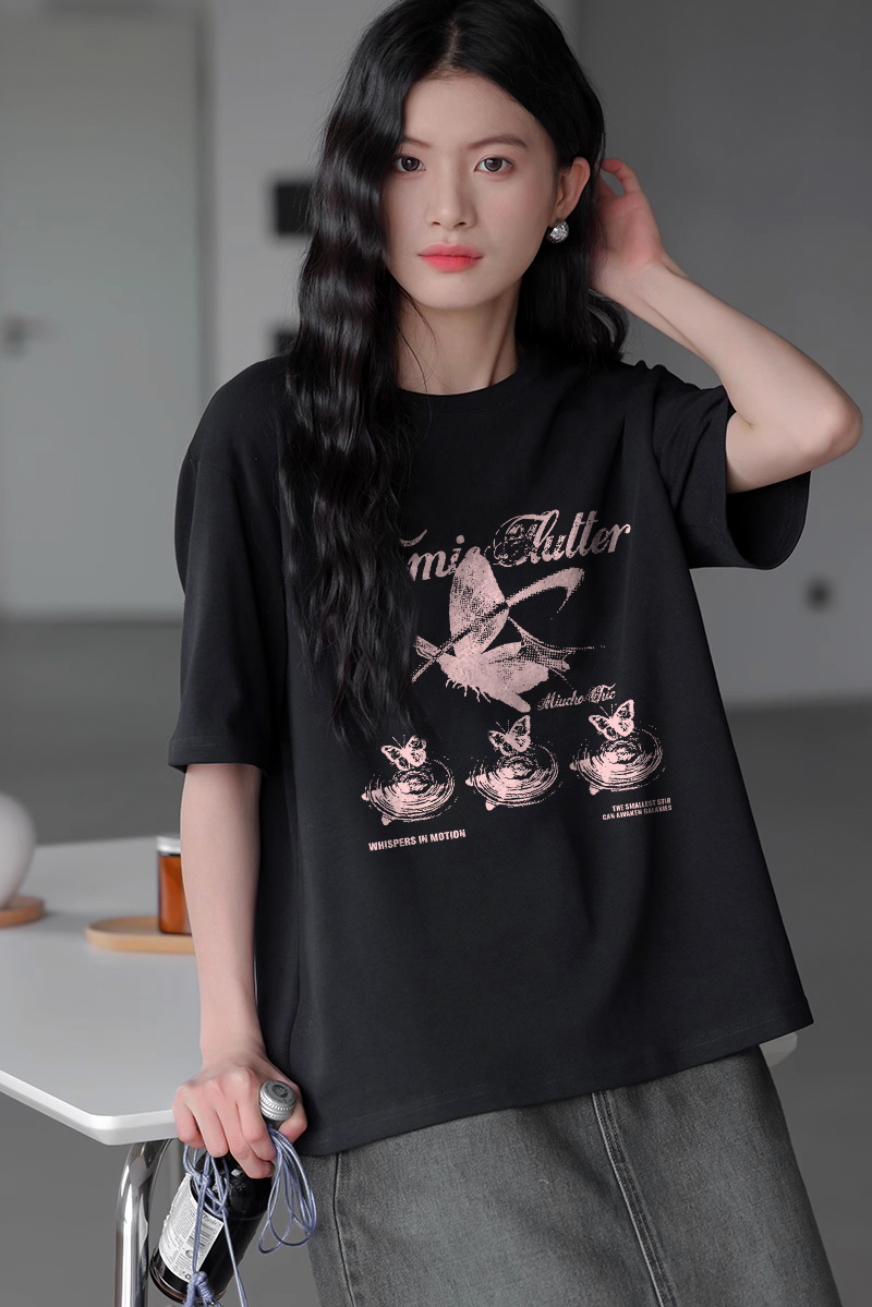 Áo thun nữ form vừa regular ARD2414 Miucho Chic phong cách cổ điển chất liệu cotton thoáng mát_thumbnail_3