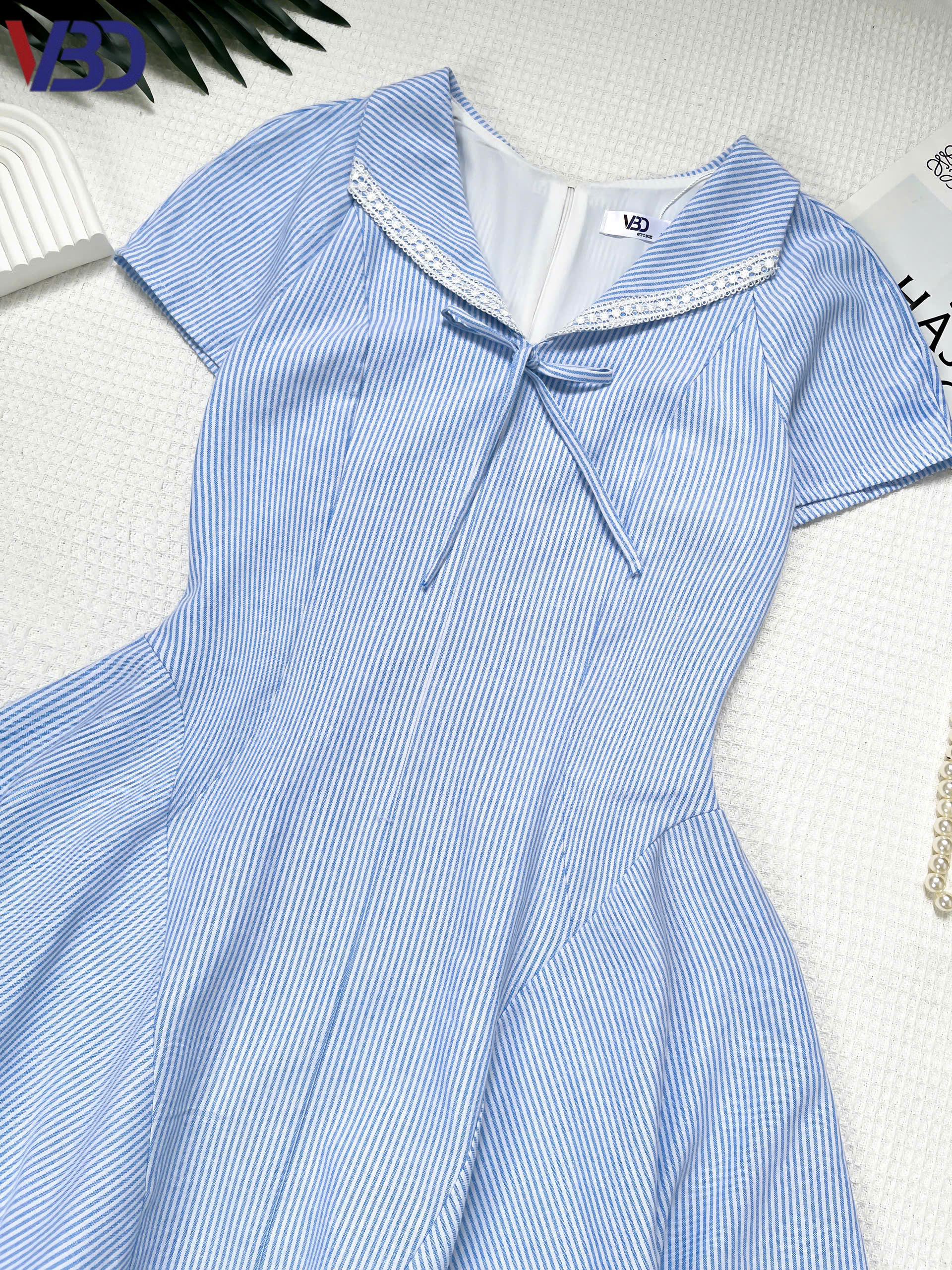 Đầm cổ phối ren kiểu bigsize DA173 dành cho nàng từ 55-95kg_thumbnail_3