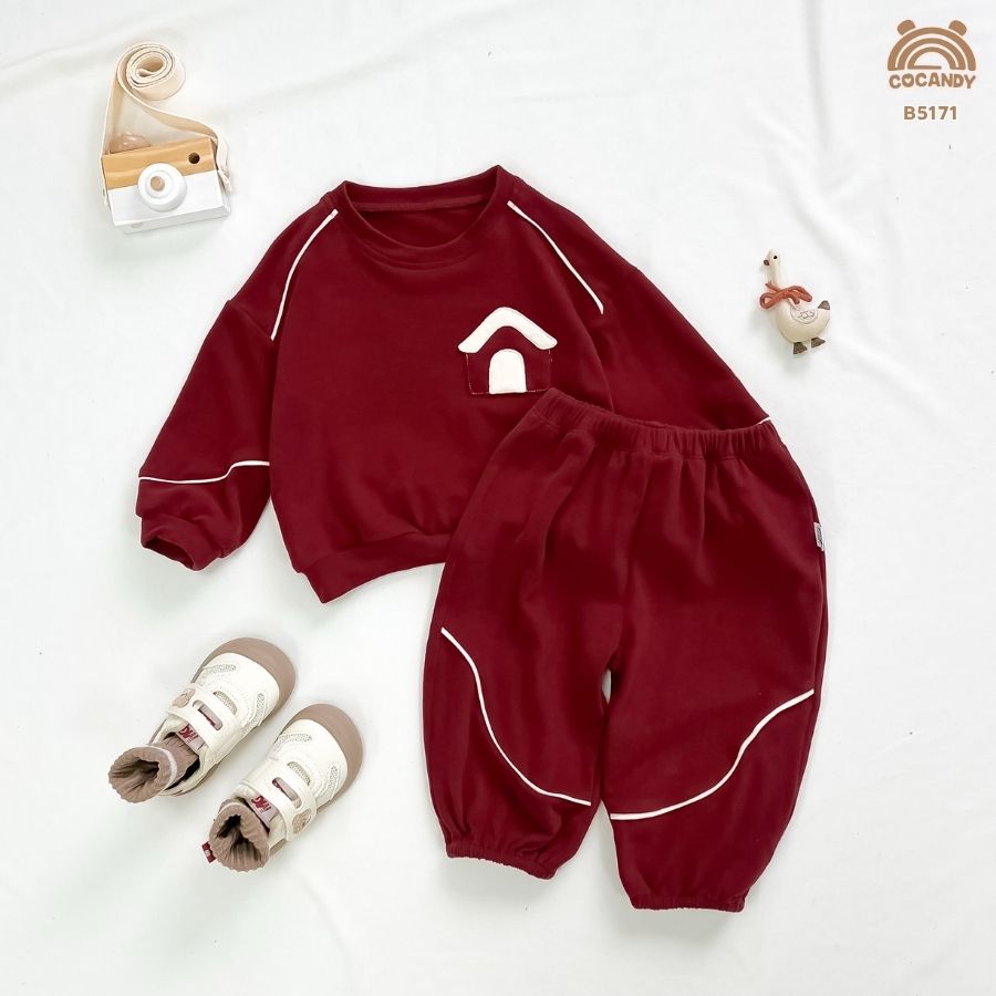 Bộ dài ĐỎ cổ tròn phối BE_thumbnail_1