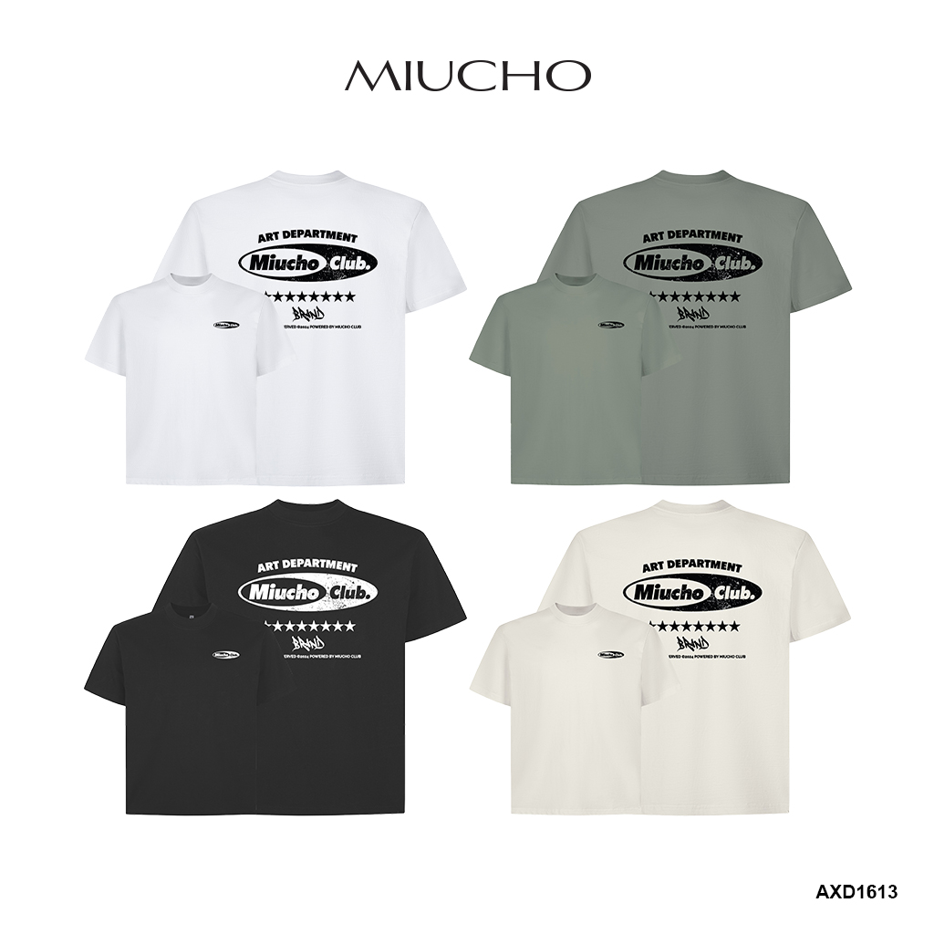 Áo thun localbrand form boxy vải 2C 250gsm dày dặn AXD1613 Miucho in mix