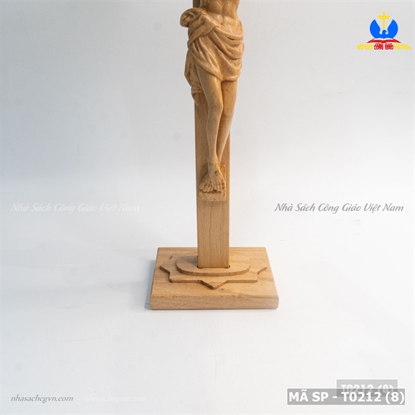 Thánh giá chịu nạn gỗ beech 45cm có đế ✔_thumbnail_3