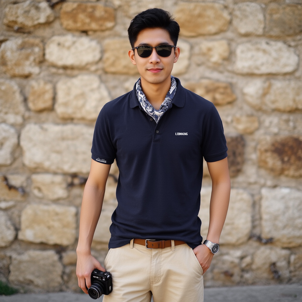 Áo polo nam form vừa 1936 Lion King vải cá sấu đứng form thoáng mát in basic_thumbnail_6