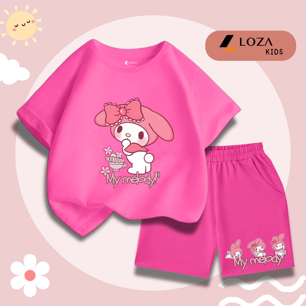 Bộ đồ bé gái in hình 