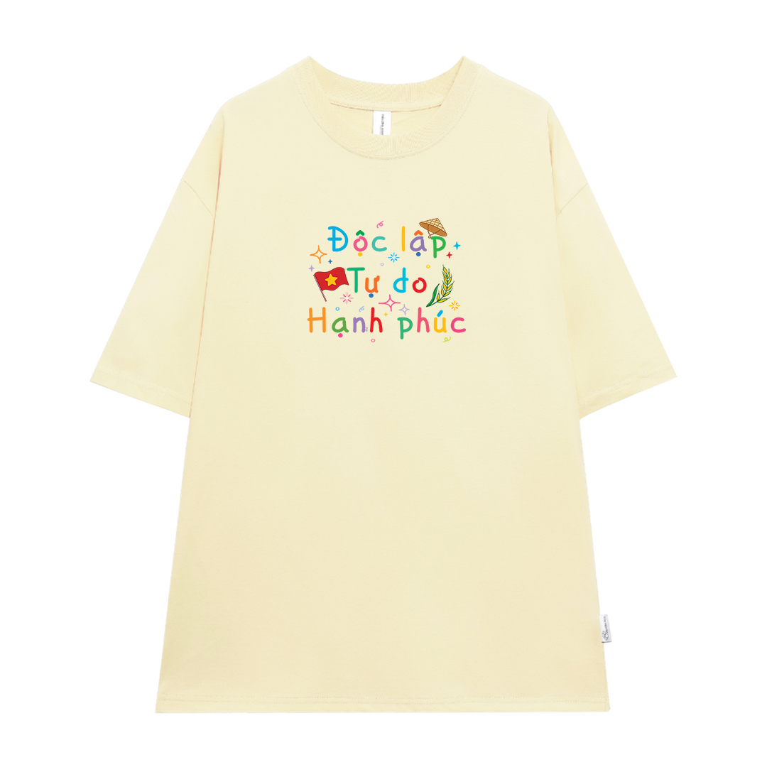 Áo thun Việt Nam tôi yêu form rộng 2127 Miucho cổ tròn vải cotton 4c 220gsm thoáng mát in mix