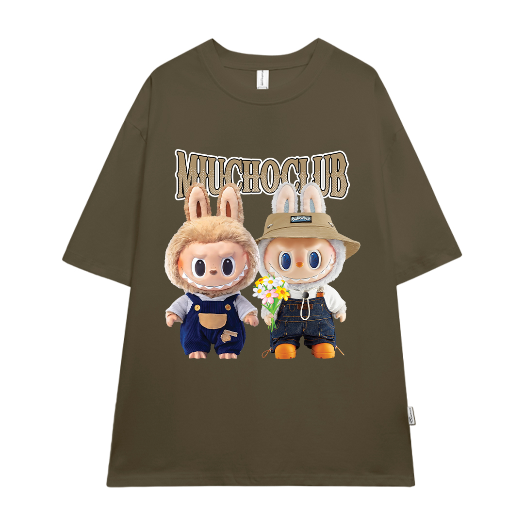 Áo phông labubu form rộng nhiều màu ATD1448 Miucho vải cotton cổ tròn in mix_thumbnail_6