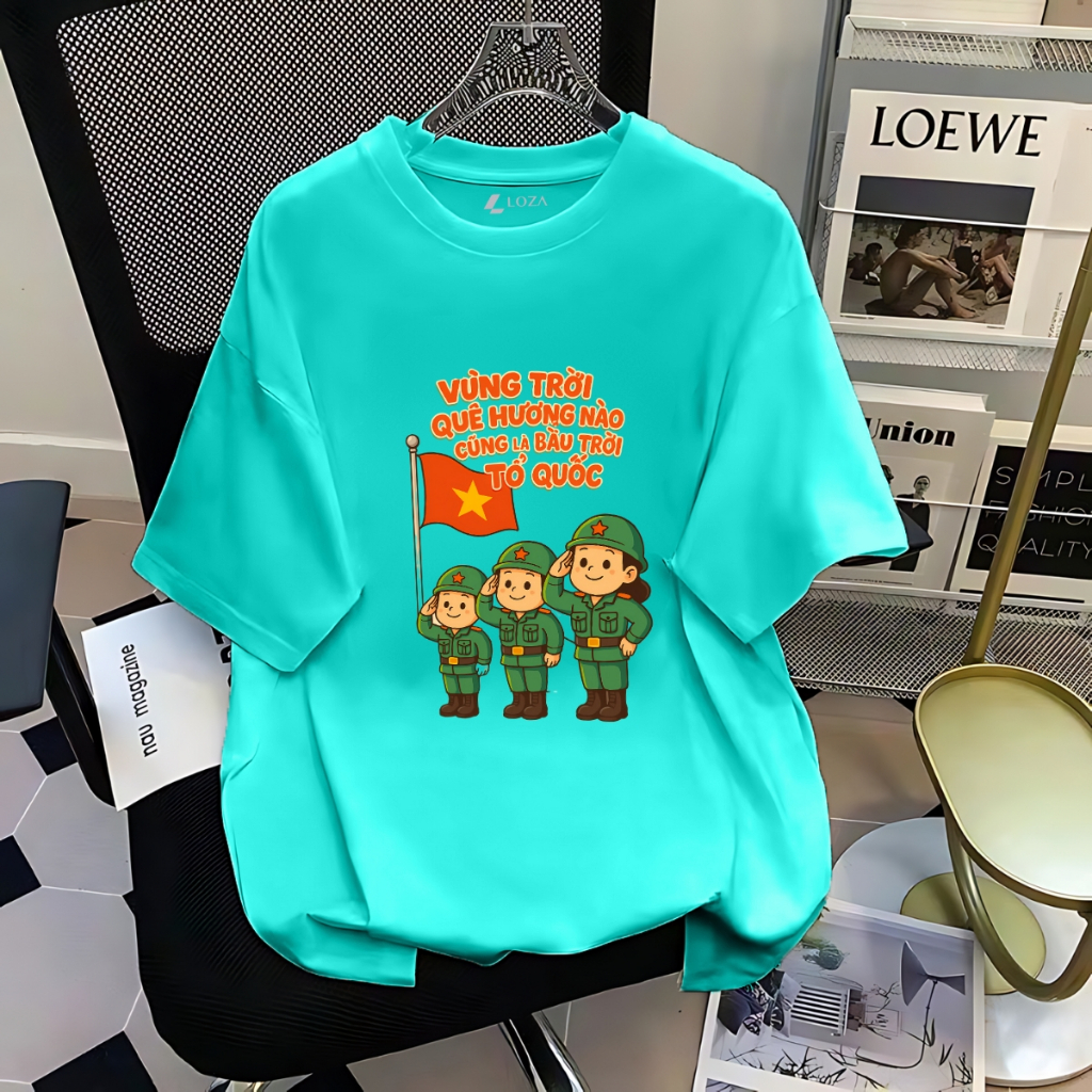 Áo phông Vùng trời quê hương nào cũng là bầu trời tổ quốc chất liệu thun cotton co giãn 4 chiề - LOZA G0410_thumbnail_5