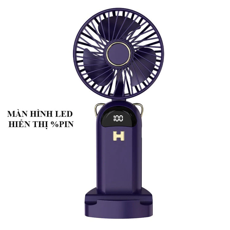 Quạt mini cầm tay PTLUXURY tích điện 5 chế độ chế độ có màn hình hiển thị siêu đẹp [ HÀNG CAO CẤP ]_thumbnail_2