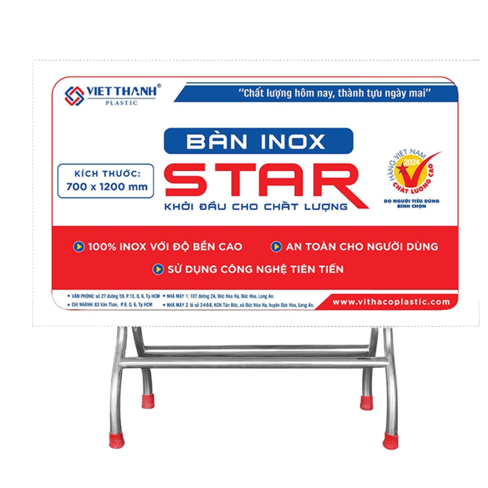 BÀN INOX CHỮ NHẬT STAR