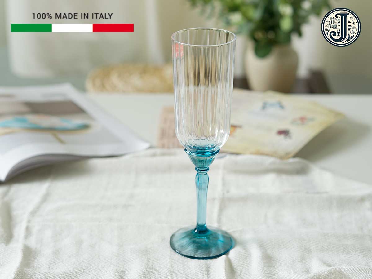 J000197 Florian ly thủy tinh cao cấp sang trọng 210ml màu xanh (sọc)_thumbnail_3