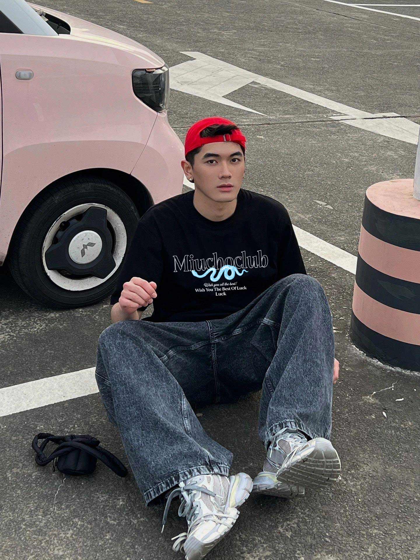 Áo phông tết form rộng cổ tròn chất vải cotton 4c thoáng mát 1774 Miucho in mix_thumbnail_5