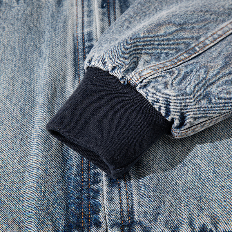 Carhartt chất lượng caoJ130Áo khoác denim có mũ trùm đầu bằng vải cotton đã qua sử dụng kiểu dáng đã qua sử dụng cho nam_thumbnail_5