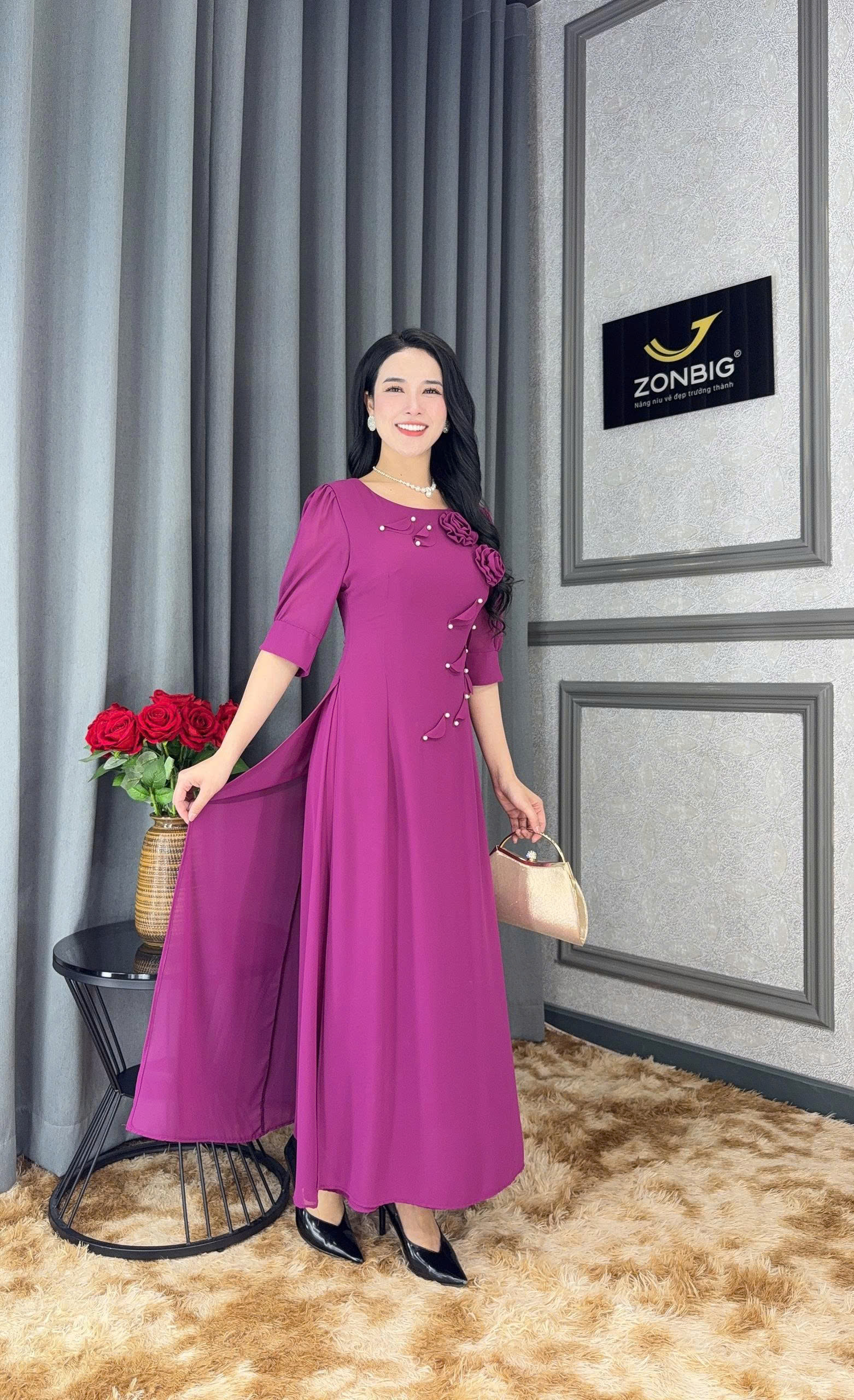 Đầm giả áo dài - Y1429 - Thương hiệu Zonbig_thumbnail_5