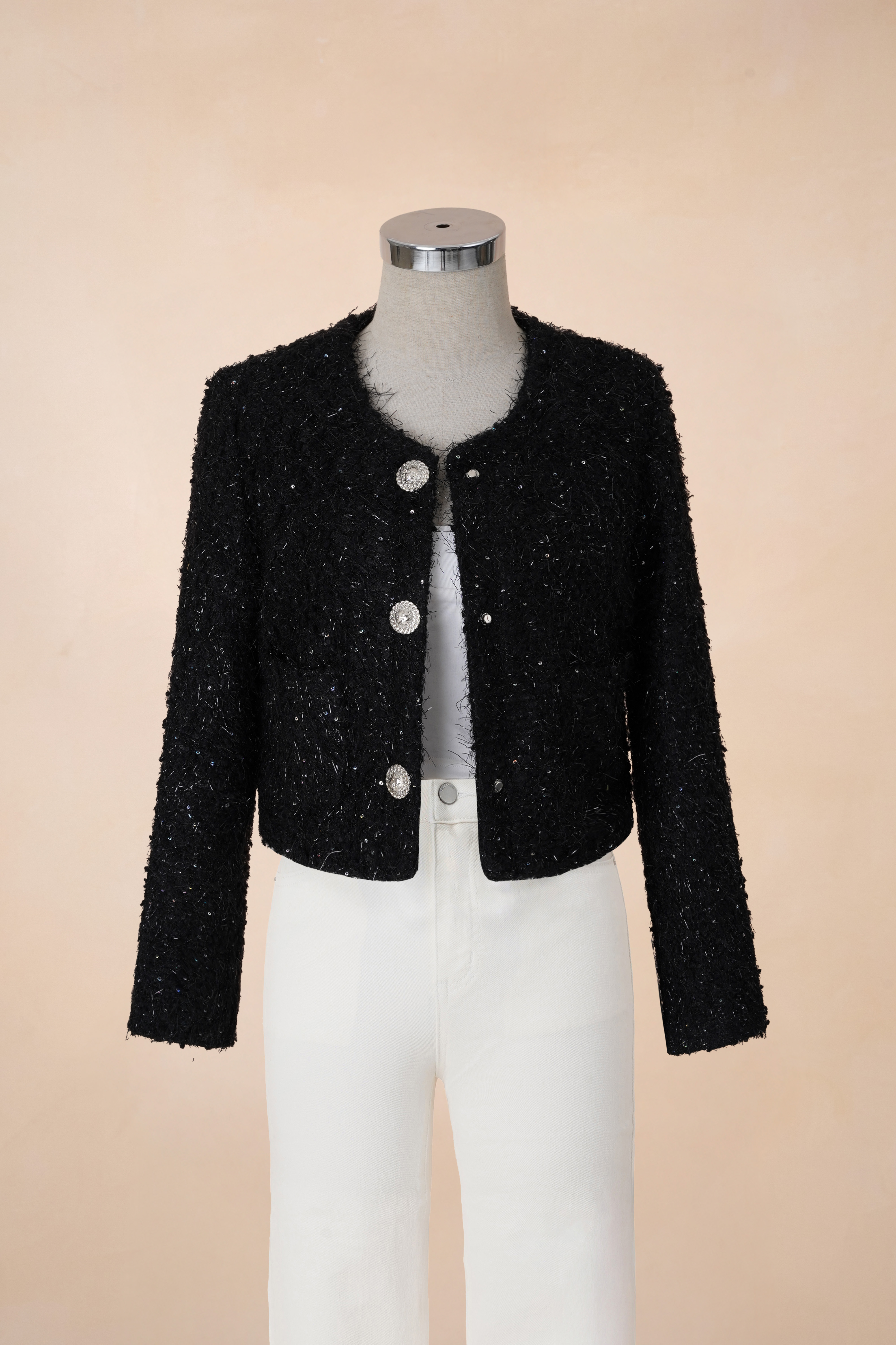 Áo Dạ Nhũ Lông 3 Cúc 6666