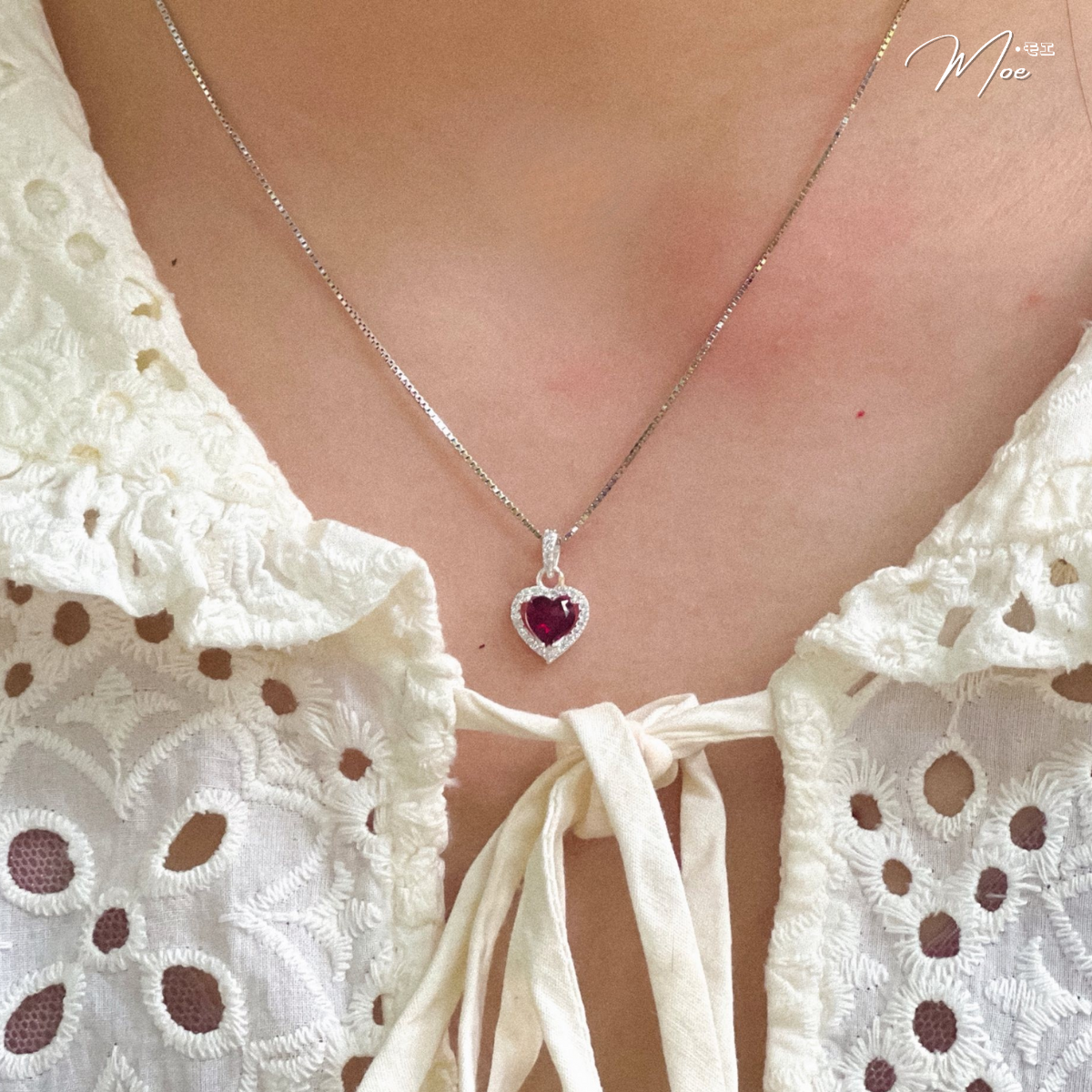 D272 - Dây chuyền trái tim đá tự nhiên
